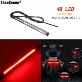 SHENKENUO Motorcycle LED Strip Running Brake Stop Turn Signal Tail Light For Honda Suzuki