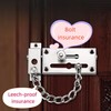 Stainless Steel Anti-hotlink Latch, Sliding Bolt Latch with Chain, Household
