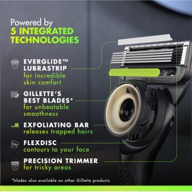 Gillette GilletteLabs With Exfoliating Bar Shaving Razor For Men, 1 Handle, 3 Blade Refills, Includes Travel Case for Convenient Storage On The Go