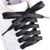Booyckiy 2 Pairs Flat Glitter Metallic Sparkly Shoe Laces for
