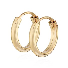 NKlaus Pair of Hoop Earrings 333 Yellow Gold 8 Carat Women's Gold Earrings Round Earrings, Yellow Gold