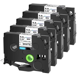 Phomemo E1000-Pro Heat Shrink Label Maker Machine Portable Industrial Handheld Labeler - 5PK HSE-221 9mm Shrink Tube Label Tape