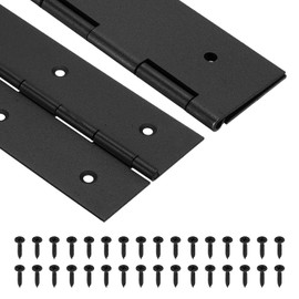 uxcell 2 Pack Piano Hinge, 20" Stainless Steel Continuous & Piano Hinges 3" Open Width 0.06'' Thick Heavy Duty Piano Hinges with Screws for Piano, Cabinets, Doors, Black
