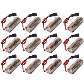 WELLVEUS『12 Pack』CR8. LHC 17450 3V Battery 2600mAh Non-Rechargeable Battery for Fuji FDK Battery Memory Backup Power Source Meter Battery