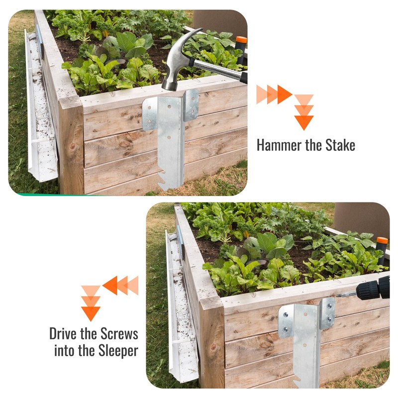 TOEKSIX 2 PACK Railway Sleeper Brackets, 25.5 CM Sleeper Stakes