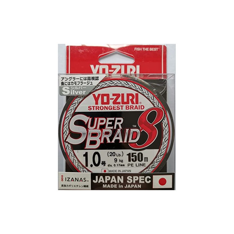 Yo-Zuri TRESSE SUPERBRAID 8X ARGENT - 150M - Silver, 150,