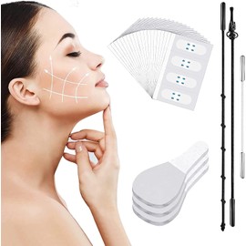 80Pcs V Face Sticker ‎CTDMJ Face Tape Lift Face Thin Tape Face Lift Band, Face Lift Stick, Chin Lift Tape, Face Lifting Tape Invisible for Tightening Skin and Eliminating Wrinkles