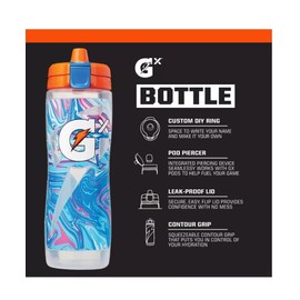 Gatorade New Gatorade GX 30 OZ NON SLIP WATER BOTTLE WHITE & MARBLE BLUE HYDRATION