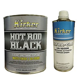 Kirker Hot Rod Black 2.8 VOC Urethane Topcoat Matte Finish UA-70389 3/4 Gallon with Medium Speed Activator