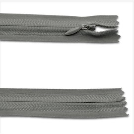 3 X Invisible Zips | Grey, 12 Inch / 30cm | Closed-Ended Concealed Zipper for Sewing by UMTMedia®