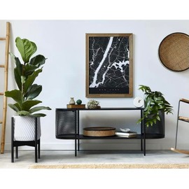 Fox & Fern Mid Century Modern Plant Stand - Raised Bamboo Planter Stand for Planters Up to 11.8 Inches Wide (NOT INCLUDED); Bamboo Pot Stand for Plants Indoor; Large Plant Stand for Indoor Big Pots