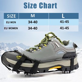 Grödel for snowshoes, non-slip shoe spikes, size 41-45, replacement spikes, ice grips, shoe claws, snow ice, shoe claws, ice spikes, hiking [stainless steel spikes]