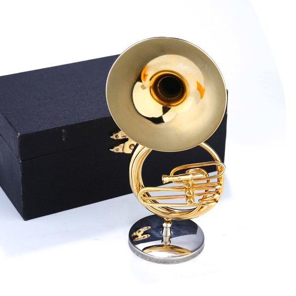 Dselvgvu Miniature Sousaphone with Stand and Case Brass Mini Musical