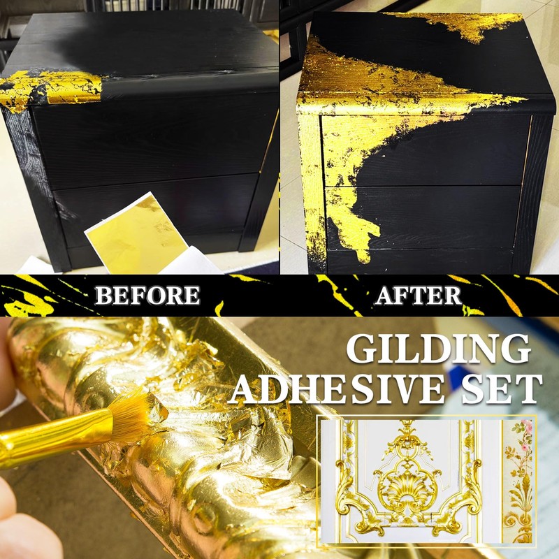 Gold Leaf Gilding Adhesive Kit - 3.5oz Water Based Adhesive