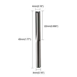 Trvoxviq Pack of 10 End Mill Cutter for Router, 2 Flutes Straight Cutter, 4 mm Shank, 4 mm Cutting Diameter, 22 mm Cutting Length CNC Milling Cutter for Density Plate, Solid Wood, Plywood