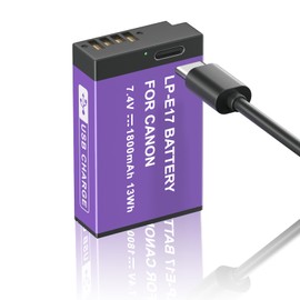 Mspalocell LP-E17 Battery,1800mAh Battery LP-E17 Battery with USB-C for Canon EOS R50 R8 RP R10, RP Rebel SL2 SL3 T6i T6s T7i M3 M5 M6 200D 77D 750D 760D 800D 8000D KISS X8i Camera
