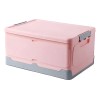Caja Plegable De Plástico Con Tapa Almacenamiento 34x47x23cm Color Rosa Lisa