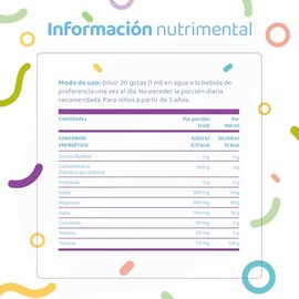 Citrato de Magnesio de 60 ml. 2 meses de consumo. Adicionado con Teanina, Vitamina B1 y Gaba para niños. Sabor Uva. Kids Mag. B Life.