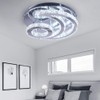 CXGLEAMING 15.7" Crystal Chandelier Modern LED Ceiling Light Moon Shape