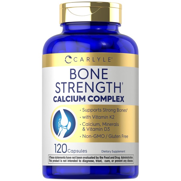 Carlyle Bone Support Supplement | 120 Capsules | Calcium Complex Vitamin | Non-GMO & Gluten Free Formula