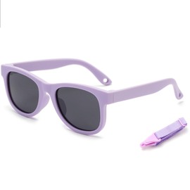 Baby Toddler Sunglasses with Strap Polarized Flexible for Newborn Infant Kids Boy GirlAge 0-3 Years (Purple)