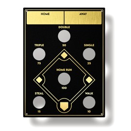 Pro-Graphx Baseball Beanbag Toss Game Wall Mounted Indoor Baseball Game for Game Room Decor or Bedroom Kid-Friendly Cornhole Game 31.5 Inches x 23.5 Inches, Perfect Size for Any Space Black and Gold