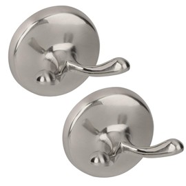 Ntipox Brushed Nickel Towel Hooks Antique, 2 Pack Coat Robe Hook Heavy Duty Bathroom Double Hook Wall Mounted, Hand Towel Hooks for Kitchen