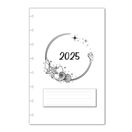 2025 Monthly Calendar Refills for 8 Disc Half Letter Planners Fits TUL Junior, Staples ARC Notebook Junior, Levenger Circa, NOTIQ Half-Letter 8-Disc (M4 and M5), Marta Stewart (Ocean)