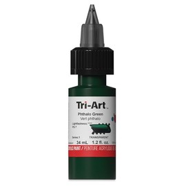 Tri-Art Low-Viscosity Artist Acrylic - Phthalo Green, 34 ml Tube