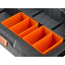 Ridgid 2.0 Pro Gear 4 Drawer Tool Organizer Box Compatible Small Nesting Bins - Orange - Width
