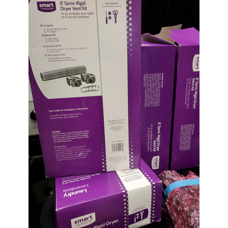 Smart Choice 8' ft Simi-Rigid Dryer Vent Kit with 2