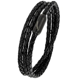 Simaru Leather Bracelet Made in Germany, Braided Wrap Bracelet, Premium Leather from Catalonia with Magnetic Closure, Waterproof and Skin-friendly, 4 mm, Leather, 0