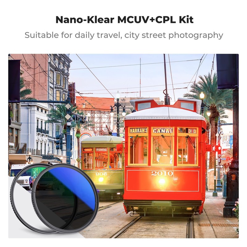 K&F Concept 55mm UV and CPL Filter Kit 18 Multi