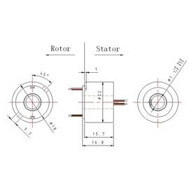 Taidacent Hollow Slip Ring Signal Power Continued 2/4/6/12 Road Collector Ring Conductive Electric Motor Slip Ring Rotating Connector (2 Wire 1.5A Inner Hole 7mm Outer Diameter 22mm)