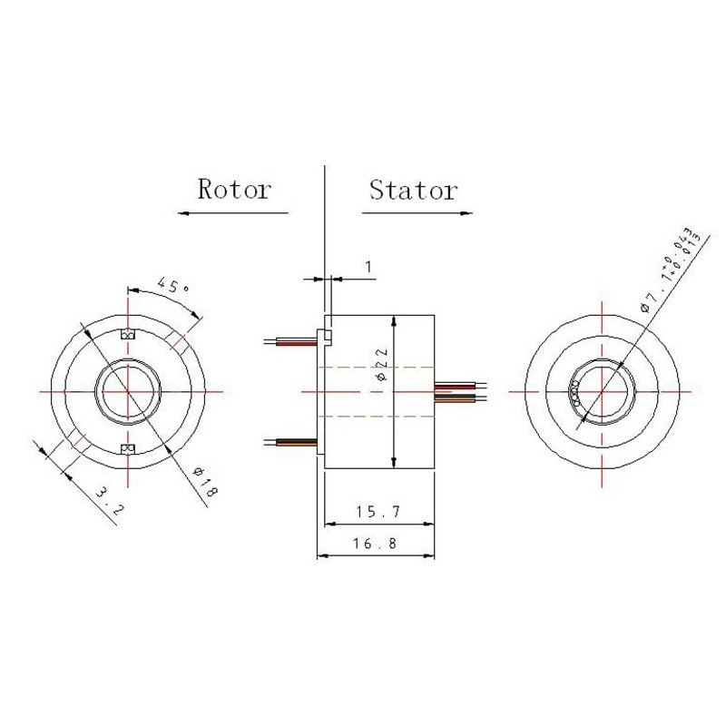 Taidacent Hollow Slip Ring Signal Power Continued 2/4/6/12 Road Collector
