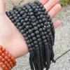 GraceAngie 200PCS 8MM Natural Lava Beads Black Volcanic Stone Rock