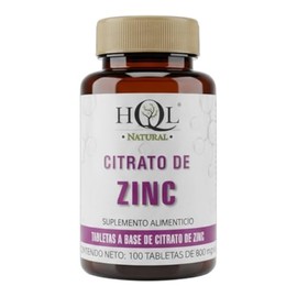 Citrato de Zinc 100 tabs HQL Suplemento alimenticio