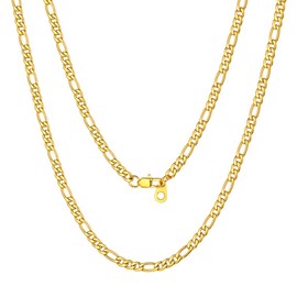 Mens & Womens Figaro Chain Gold 20 inch Rapper Necklace