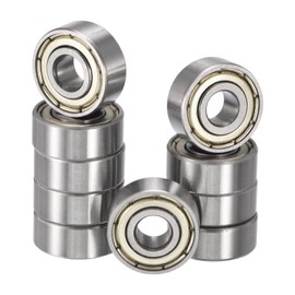 HiPicco R2ZZ Deep Groove Ball Bearings, ID 1/8" x OD 3/8" x Width 5/32" Double Metal Shielded Ball Bearing Chrome Steel Z2 Lever 10pcs