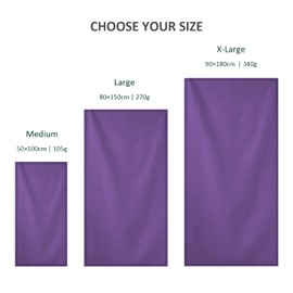 Invool Microfiber Towel, Quick Dry Lightweight Towel in 6 Colours, Super Absorbent and Fast Drying Camping Towel for Travel, Sports, Camping, Gym, Beach, Vacation (XL-90cm x 180cm, Purple)