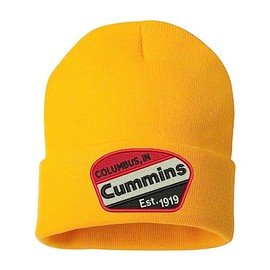 ALLNTRENDS Beanie Hat Cummins Engines Warm Car Lovers Winter Hat (Gold)