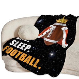 American Football Blanket Plush Cozy Sports Throw Blankets for Girls Boys Women Men Kids Flannel Fleece Ultra Soft Fuzzy Party Blanket Gifts for Bed 50"X40"