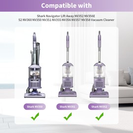 Replacement Parts Kit for Shark Navigator Lift Away NV350 NV351 NV352 NV355 NV356 NV356E S2 NV357 NV358 NV360 Vacuum Cleaners - Brush Roll, Filters, Belt & Wheels Accessories（10 Pack）