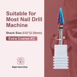 Cnynail 3/32" 2PCS Clean Umberllas Bits Extra Coarse Grit Carbide Cuticle Cleaner Bit for Electric Nail Drills – Professional Manicure Tool for Nail Salons and Home Use (XC Grit. Purple)