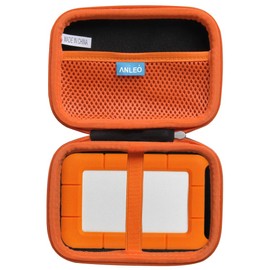 Anleo Hard Travel Case for LaCie Rugged Mini 2TB/ 1TB/ 3TB/ 4TB/ 5TB External Hard Drive Portable (Black+Inner Orange)