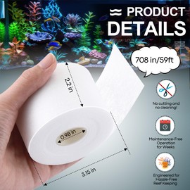 Dreyoo 2 Pack Replacement Fleece Roll Compatible with Red Reef NanoMat Roller Filters, 59' Length x 2.2" Width, Superior Filtration for Clean Clear Reef Tanks, Easy to Install