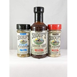 Shoup's Terrific Trio (Steak and Original Seasoning, BBQ Sauce) bundle of 3 items