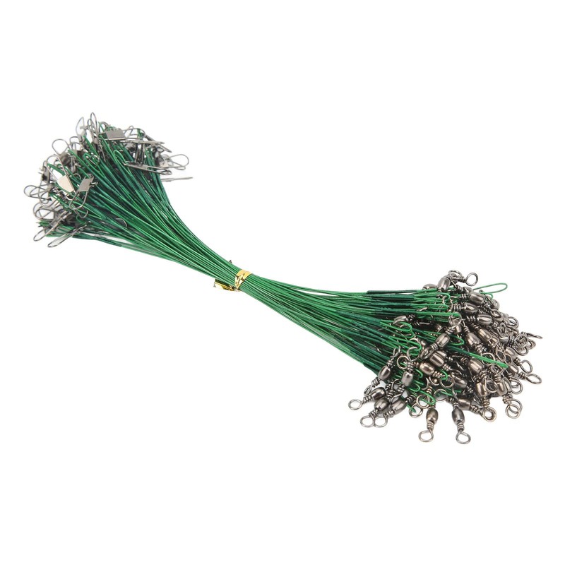 Fishing Wire Leader, Swivels Snap 100PCS Protective Fishing Leader for