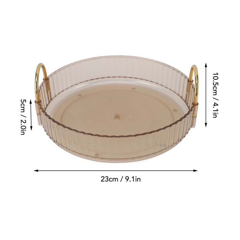 Round Storage Tray 360 Degree Rotating Waterproof Clear Desktop Organizer