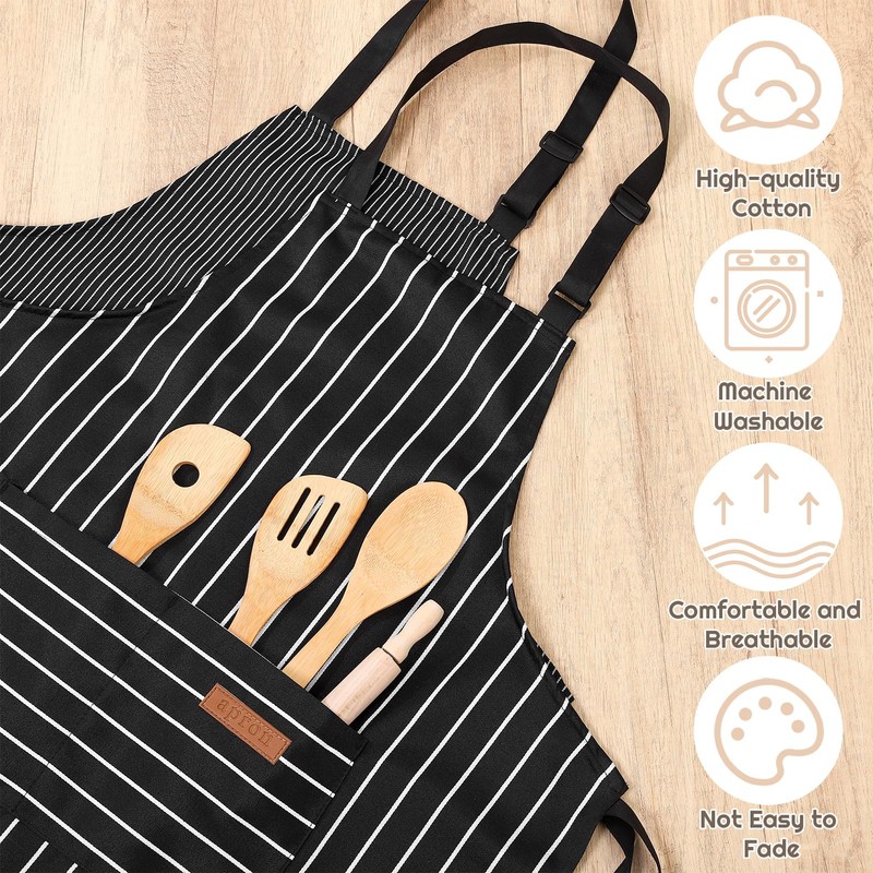 Candcamp 2 Pack Chef Apron, Chef Aprons for Men, Aprons
